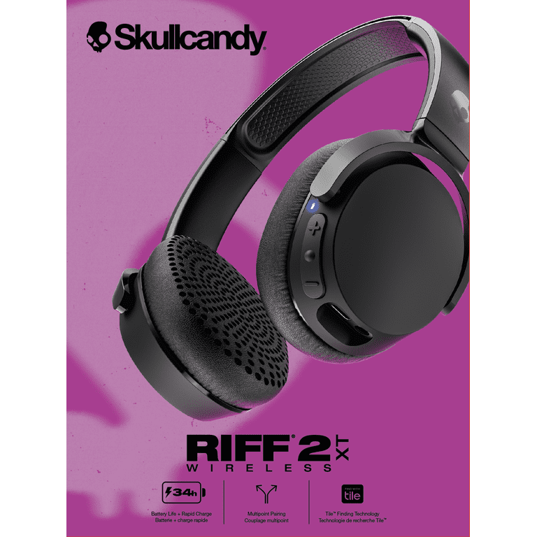 Skullcandy Riff Wireless XT 2 Bluetooth Headphones with Microphone Black