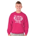 thumbnail image 5 of Breast Cancer Lord Will Fight For You Women Crewneck Sweatshirt Brisco Brands S, 5 of 6