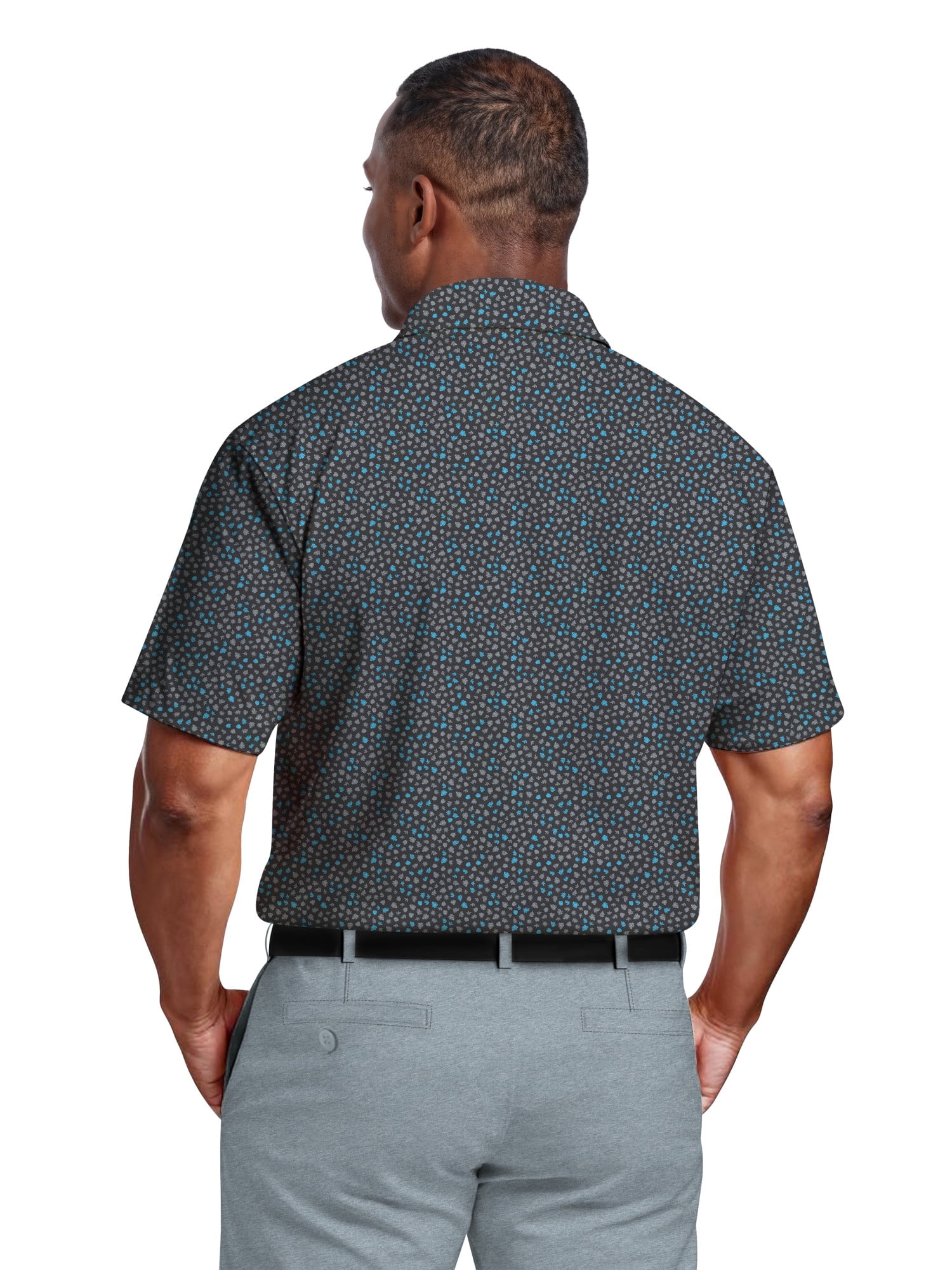 Ben Hogan Men's & Big Men's Performance Micro Fall Leaf Short Sleeve Golf Polo Shirt, Sizes S-5XL