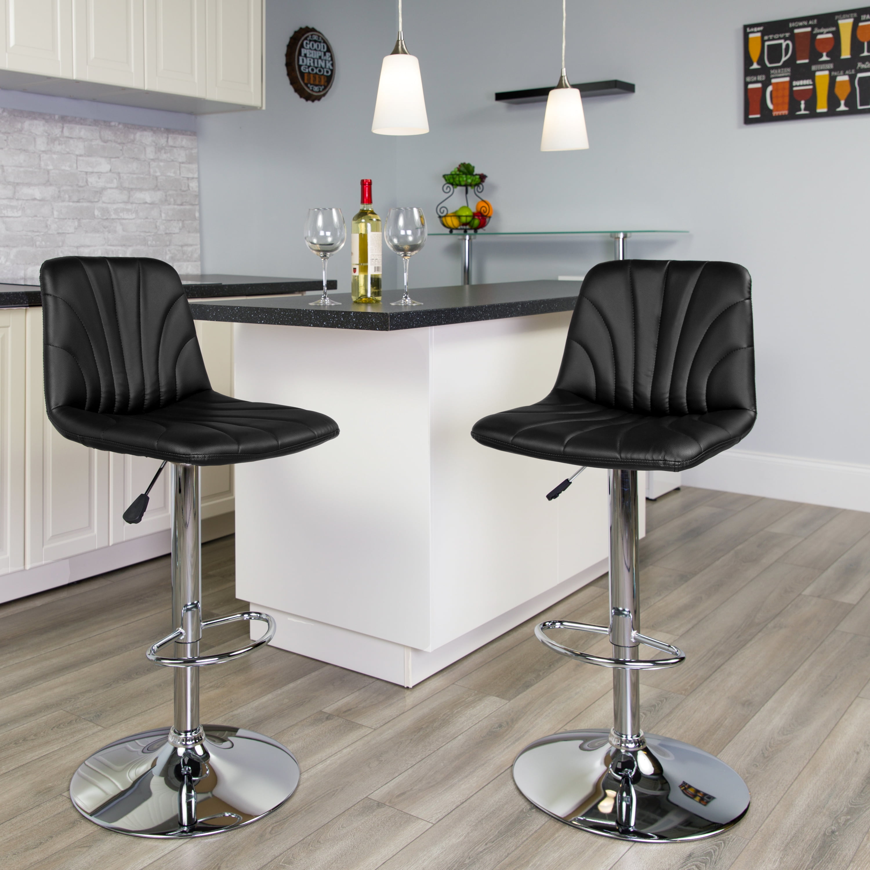 Flash Furniture Contemporary Vinyl Adjustable Height Barstool with