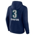 thumbnail image 3 of Men's J.P. Crawford Navy Seattle Mariners Name & Number Fastball Pullover Hoodie, 3 of 3