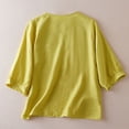 thumbnail image 2 of WCJM Blouses for Women Dressy Casual Ruffle 3/4 Length Sleeve Womens Tops V Neck Button Loose Tshirts Trendy Summer Shirts Shirts for Women Blouse Women, 2 of 2