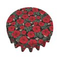 thumbnail image 3 of ZICANCN Round Table Cloths 60 Inch, Beautiful Red Wild Rose Table Cover Waterproof Washable Outdoor Picnic Tablecloth, 3 of 8