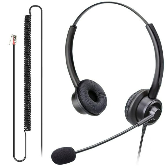 RJ9 Phone Headset with Microphone Noise Cancelling Wired Telephone Headset Compatible with Avaya 9608G 9611G J179 J169 1608 9620 9621G 9650 1616 IP Phones