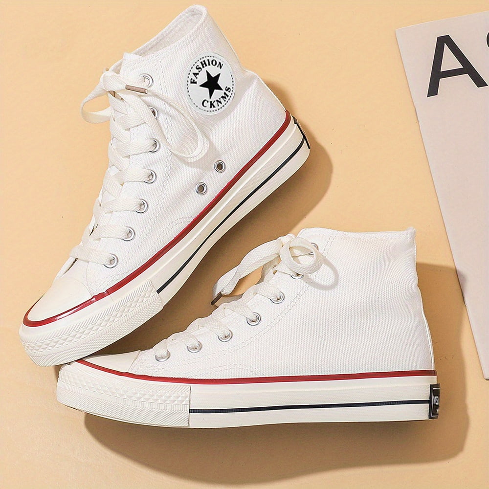 Stylish Women s High Top Canvas Sneakers Lace Up for Classic Skate Style and Non Slip Casual Walking Comfort Walmart
