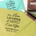 thumbnail image 3 of Printtoo Wood Mounted To Love| Laughter And Happily Ever After Rubber Stamp Personalized Wedding Favor Custom Stamper-2.3 x 1.5 Inches, 3 of 4
