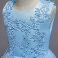 thumbnail image 5 of IBTOM CASTLE Flowers Girls Tulle Lace Dress for Kids Wedding Bridesmaid Pageant Birthday Party Communion Formal Princess Prom Maxi Gown 9-10 Years Light Blue, 5 of 8