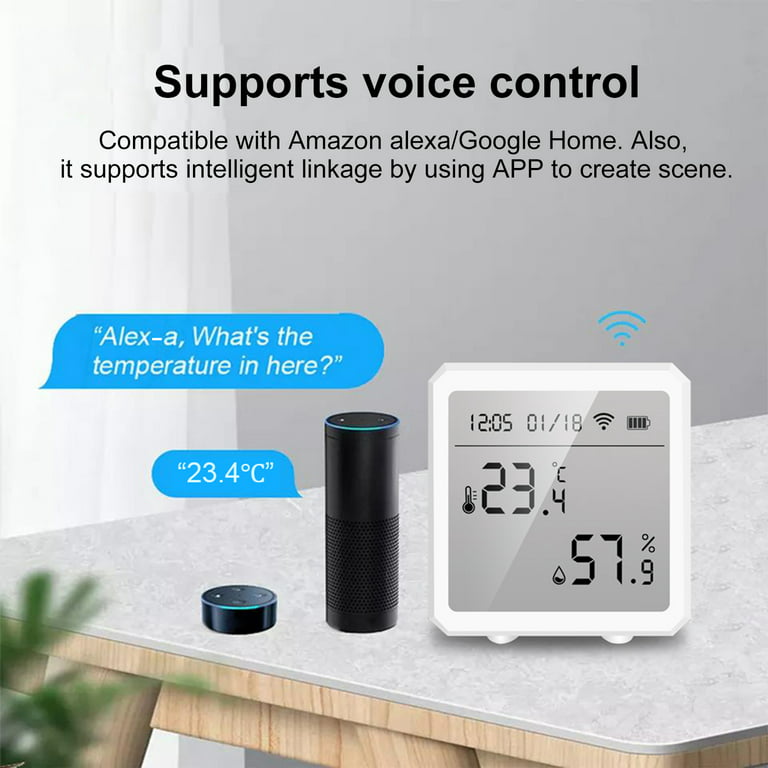 WiFi Temperature Humidity Sensor: Wireless Temperature Humidity Monitor  with App Alert, Free Data Storage Export, Smart Indoor Thermometer  Hygrometer
