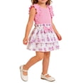 thumbnail image 5 of Cethrio Girls Summer Outfit Sets, Pullover 2 Piece Short Sleeve Fashion Kids' Clothing Sets Pink Size 2-3 T, 5 of 8