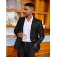 thumbnail image 3 of COOFANDY Mens Sparkly Blazer Regular Fit Sport Coat Metallic 70S Disco Silver Jacket, 3 of 6