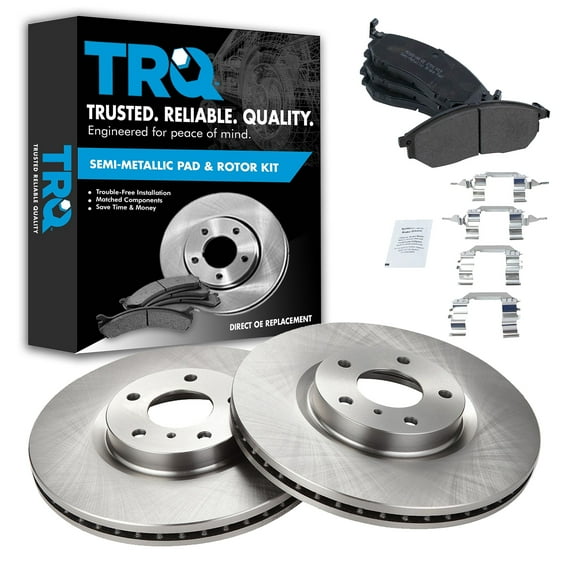 TRQ Front Semi Metallic Disc Brake Pad & Rotor Kit Set Fits Select Nissan Infiniti