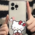 thumbnail image 1 of Cute Cartoon Hello Kitty For iPhone 13 12 Pro Max Mini 11 Pro X XR XS Max 6 6S 7 8 Plus Se2 Clear Phone Case Cover Coque LXY, 1 of 7