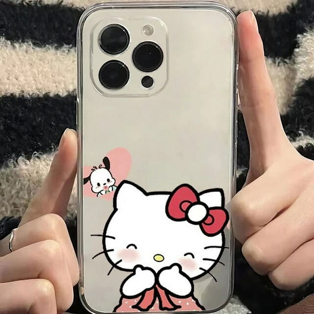 Cute Cartoon Hello Kitty For iPhone 13 12 Pro Max Mini 11 Pro X XR XS Max 6 6S 7 8 Plus Se2 Clear Phone Case Cover Coque LXY