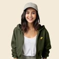 thumbnail image 4 of Dalix Taco Embroidered Fleece Cropped Zip Hoodie Cold Fall Winter Womens in Military Green S Small, 4 of 5