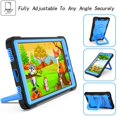 thumbnail image 3 of Kids Case for Samsung Galaxy Tab A 8.0 inch 2019 Tablet SM-T290/T295, Dteck 360 Degree Swivel Handle Grip Stand Heavy Duty Rugged Shockproof Case with Carrying Shoulder Strap, Black/Blue, 3 of 9