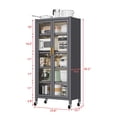 thumbnail image 3 of Wohh Kitchen Pantry Cabinet with Wheels, 65.2" Tall Storage Cabinet with Double Doors and Shelves, Metal & PC Microwave Stand Organizer, Freestanding Utility Cupboard for Dining Room, 3 of 8