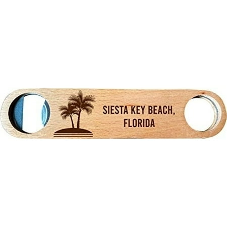 

Siesta Key Beach Florida Wooden Bottle Opener palm design