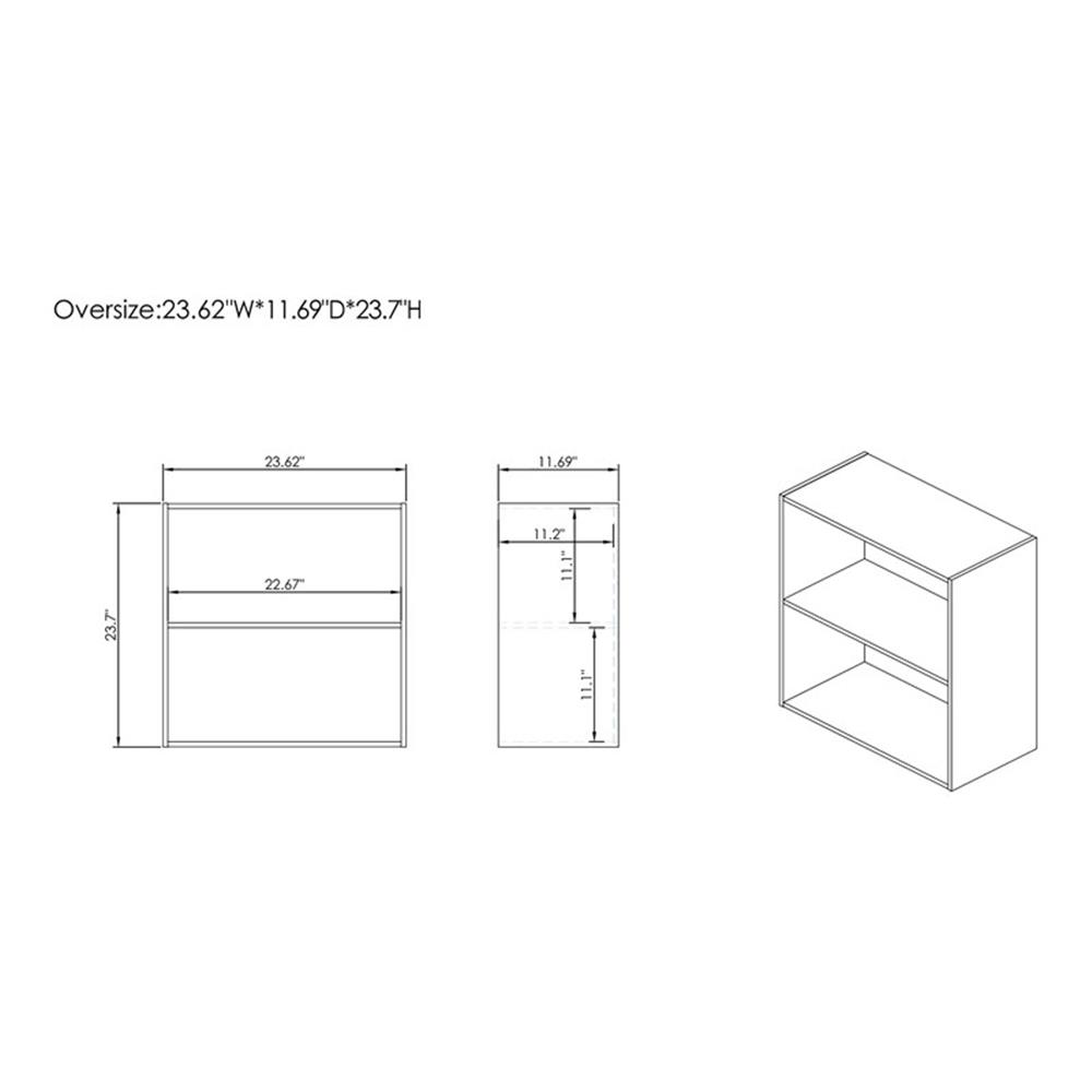 Furniture of America Seni Stackable Wood 2-Shelf Bookcase in White