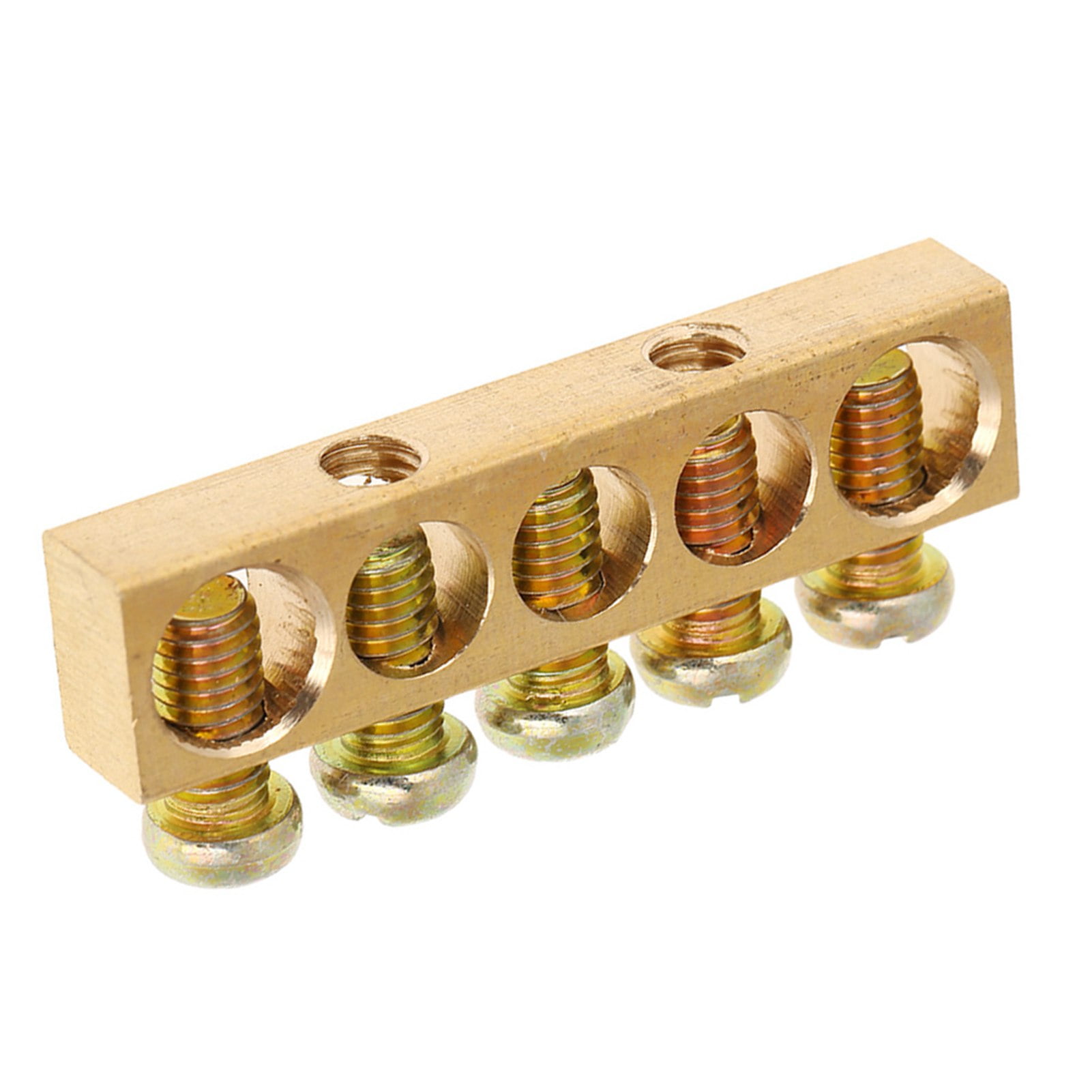 Terminal Ground Bar, 10pcs 5Hole Electrical Distribution Wire Screw