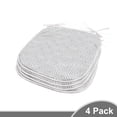 thumbnail image 2 of Grey and White Dining Chair Pad, Labyrinth Maze Style Pattern Grid Retro Pattern with Angled Lines, Water Resistant Pillow with Straps for Seats, 4 Pieces Set, Pale Grey and White, by Ambesonne, 2 of 5