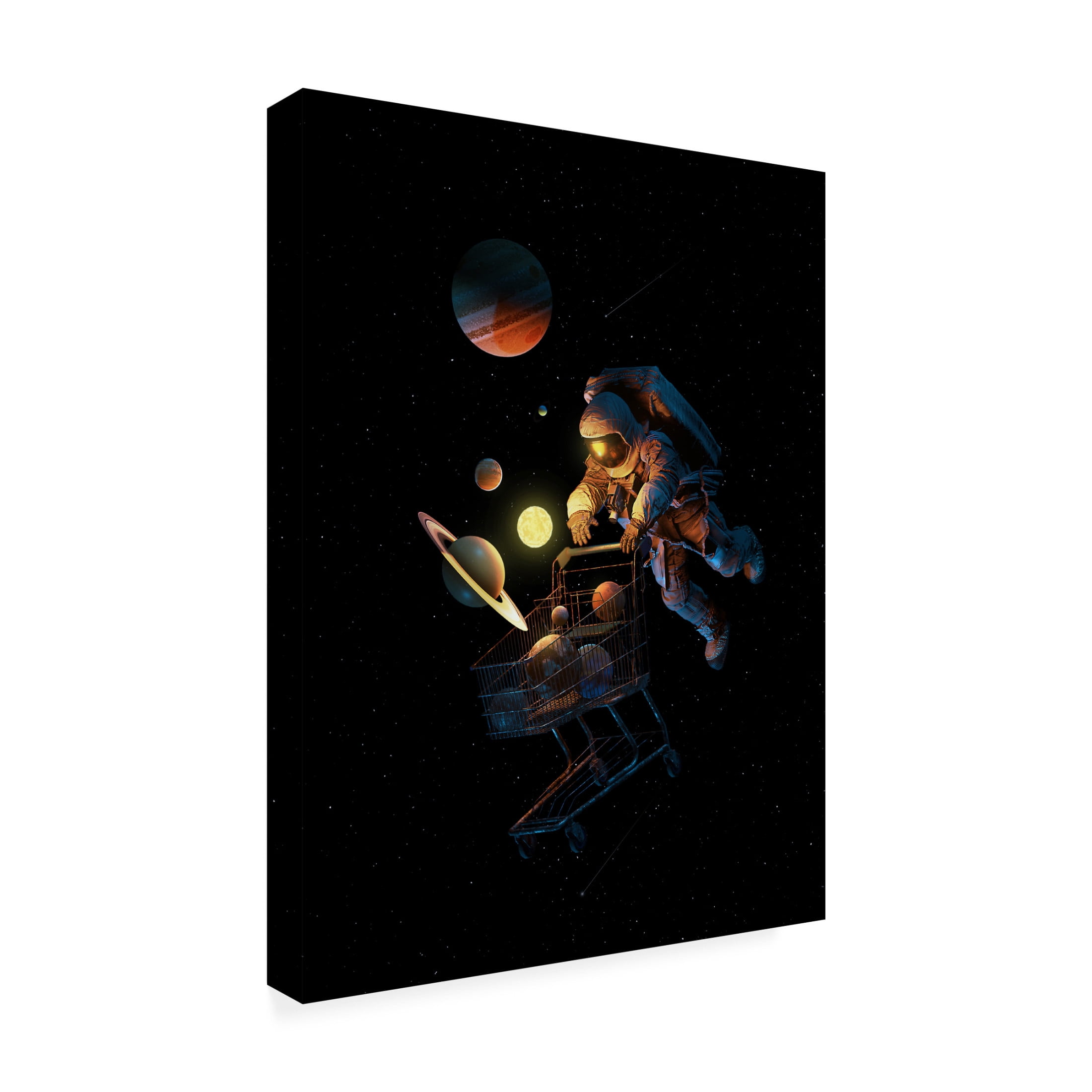 Canvas Wall Art - Francis Minoza 'Space Cart Print' Wall Art for Living Room, Bedroom, or Office D?cor by Trademark Fine Art - 14 x 19 Inches
