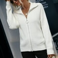 thumbnail image 2 of JINMGG 2024 Fall Winter Plus Size Sweaters for Women Clearance,Women Fashion Stand-up Collar Sleeve Zipper Solid Color Sweater Tee Tops, 2 of 5