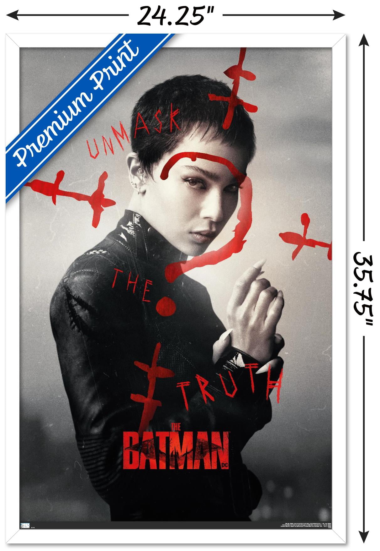 DC Comics Movie The Batman - Selina Kyle A.K.A. Catwoman One Sheet Wall Poster, 22.375" x 34" Framed