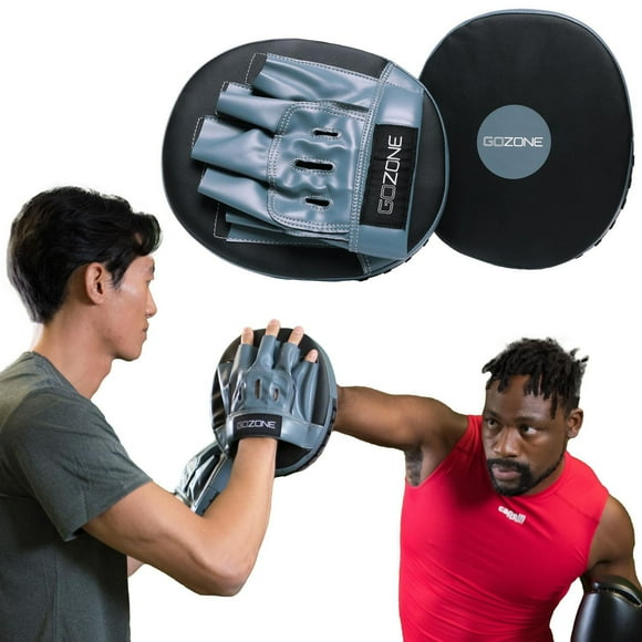 GoZone Punch Mitts – Boxing Focus Mitts – Black/Grey, Thick foam padding