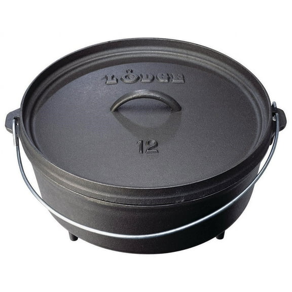 Lodge 6 Quart Cast Iron Camp Dutch Oven, L12CO3