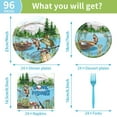 thumbnail image 3 of 96PCS Gone Fishing Plates and Napkins Party Supplies - Fishing Birthday Party Decorations Fishing Themed Disposable Paper Tableware Set Serves 24 Guests, 3 of 7