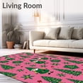thumbnail image 2 of ODIKA 3'x5' Machine Washable Non-Slip Area Rug, Rustic Holiday Gnome with Nordic Snowflake Motifs and Festive Branches High Traffic Rug, Pink, 731647, 2 of 7