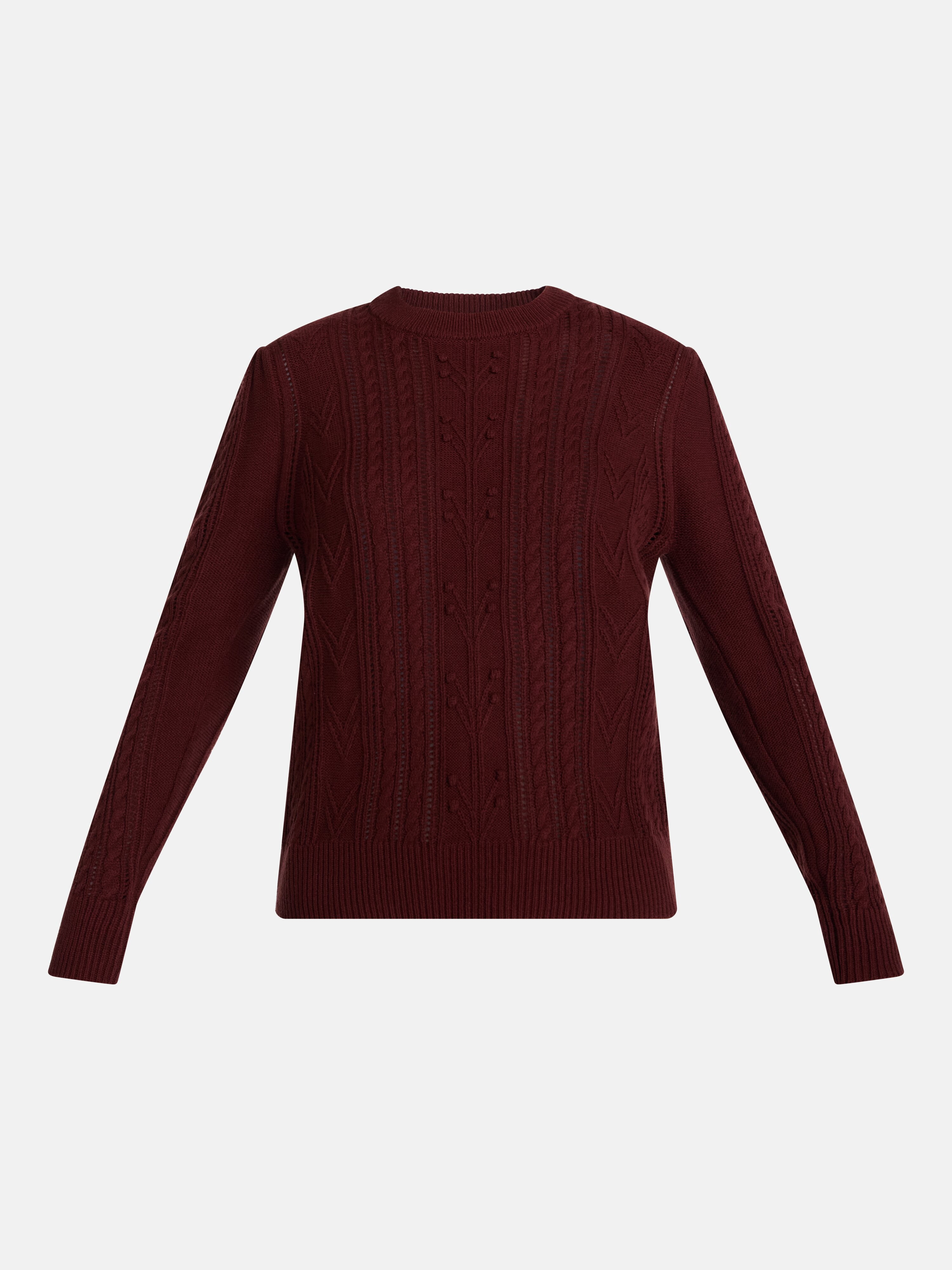 Scenario Women's Pointelle Sweater with Long Puff Sleeves, Lightweight, Sizes XS-XXXL
