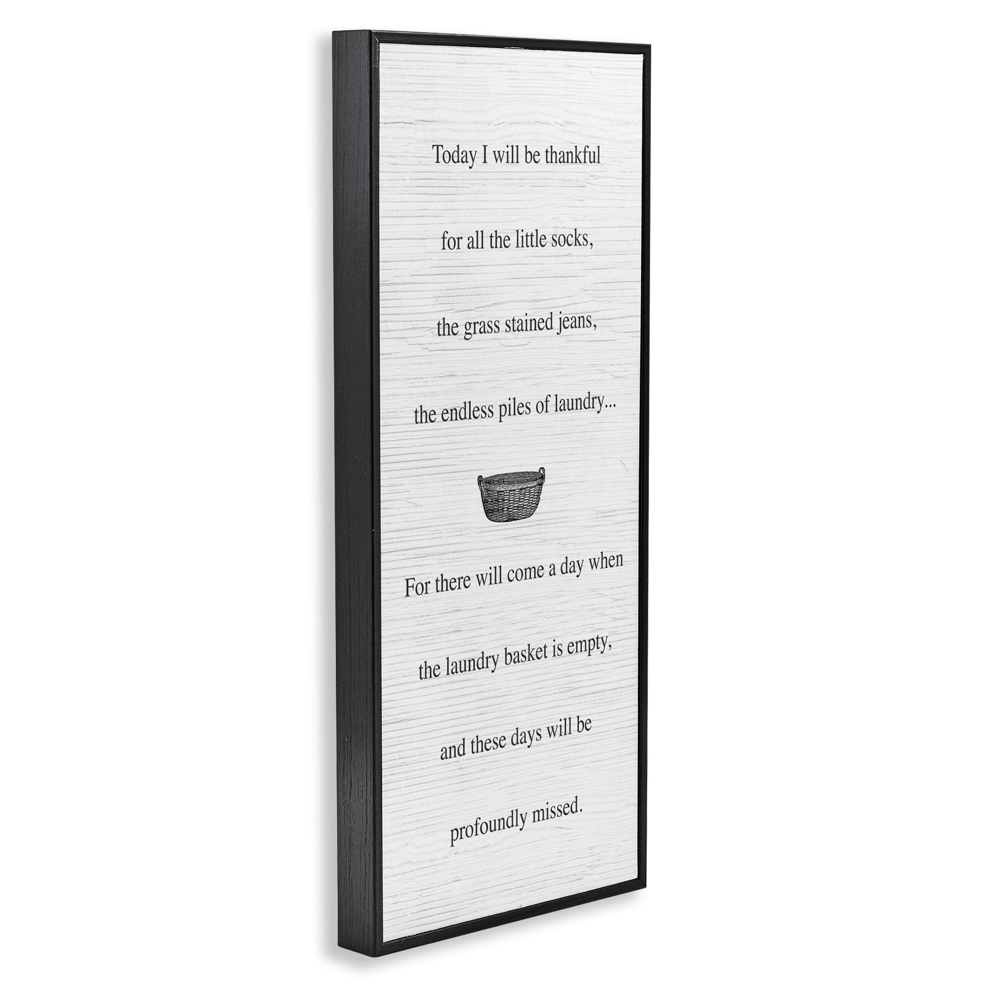 Stupell Industries Thankful Parenting Family Phrase Inspirational Painting Black Framed Art Print Wall Art, 13 x 30