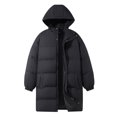 thumbnail image 2 of Wrtxtat Men's Hooded Long Puffer Coat Winter Parka Jacket with Pockets Full Zip Windproof Heavyweight Puffy Warm Outerwear Black XXL, 2 of 4