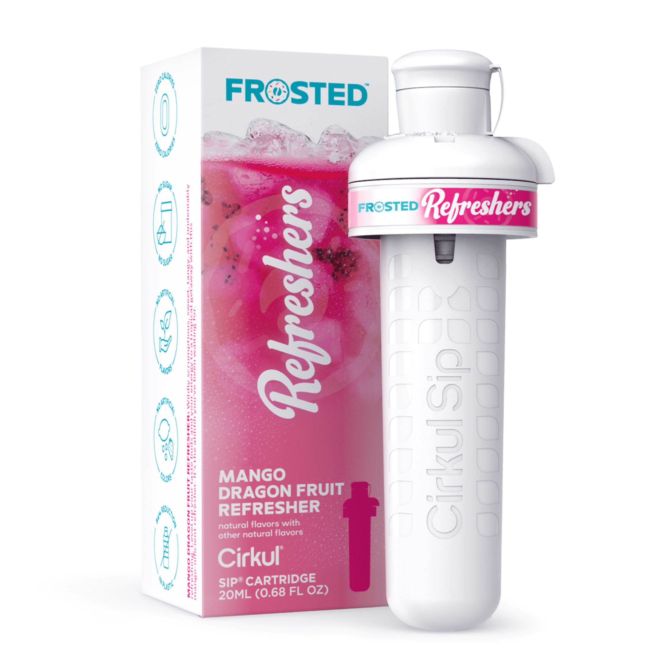 (2 pack) Cirkul Frosted Refreshers Mango Dragon Fruit Refresher Flavor Cartridge, Drink Mix, 1-Pack