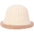 thumbnail image 4 of CoCopeaunts Bucket Hat for Women Sweet Solid Color Knit Hats Lambs Wool Brim Winter Warm Pot Hat Travel Photography Bucket Cap, 4 of 8