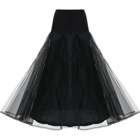 Milisten Elastic Waist Black Wedding Petticoat Skirt for Beautiful Full Shape Dresses