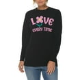 thumbnail image 3 of Love Every Time Graphic Long Sleeve Crewneck Tee - Black 2XL, 3 of 4