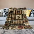 thumbnail image 4 of Retro Moose Deer Flannel Blankets, Vintage Cottage Country Style Rustic Cabin Mountain Farmhouse Throw Bed Blanket for Sofa Chair Bed 60"x80", 4 of 6