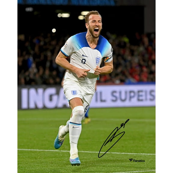 Harry Kane England National Team Autographed 8" x 10" White Jersey Celebrating 54th Goal Photograph - Fanatics Authentic Certified