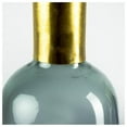 thumbnail image 2 of Maklaine Modern / Contemporary Tall Blue Glass Brass Top Vase, 2 of 10