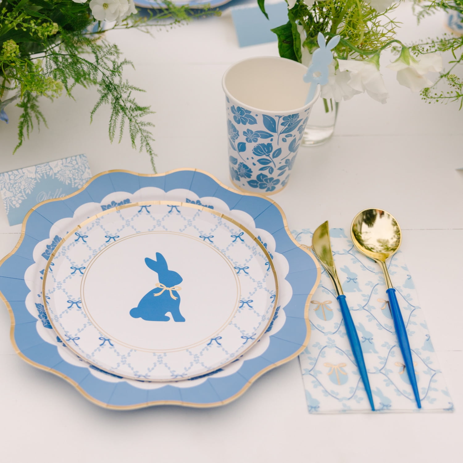 Bonjour Fête Bow Bunny Guest Towel Napkins - Thumbnail 4