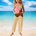 thumbnail image 5 of Tfken Girls Overalls Sleeveless Summer Comfy Casual Graphic Jumpsuit With Pockets Daily Wear Soft Kids Classic Clothes Size 5-6 Years Beige, 5 of 6