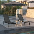 thumbnail image 4 of Flash Furniture Brazos Set of 2 Adjustable Chaise Lounge Chairs, Outdoor Five-Position Recliners, All Weather, Black/Black, 4 of 13