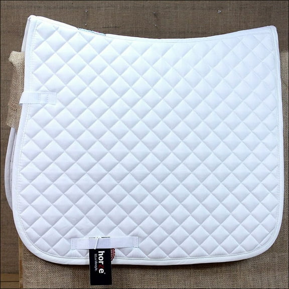 78HZ Horze Supreme Prinze Dressage Cotton Horse Saddle Pad White Full Size