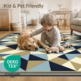 thumbnail image 4 of ODIKA 4'x6' Washable Area Rug Stain Resistant, Low Pile, Easy Care Pvc Geometric Bottom Contrasting Tonal Blocks Repeating Motif for Dorm Room, Small Living, 4 of 7
