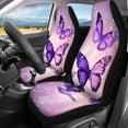 thumbnail image 2 of Pzuqiu Purple Cute Butterfly Car Seat Cover Full Set, Washable Automotive Vehicle Auto Interior Decor, Easy to Install Auto Interior Protector Universal Fit for Most Cars And Trucks — 4 Pack, 2 of 7