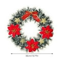 thumbnail image 3 of Artificial Christmas Wreath with Festive Ornaments - 13.7 Inch Red Gold Front Door Wreath for Xmas Holiday Hanukkah Decor, 3 of 8