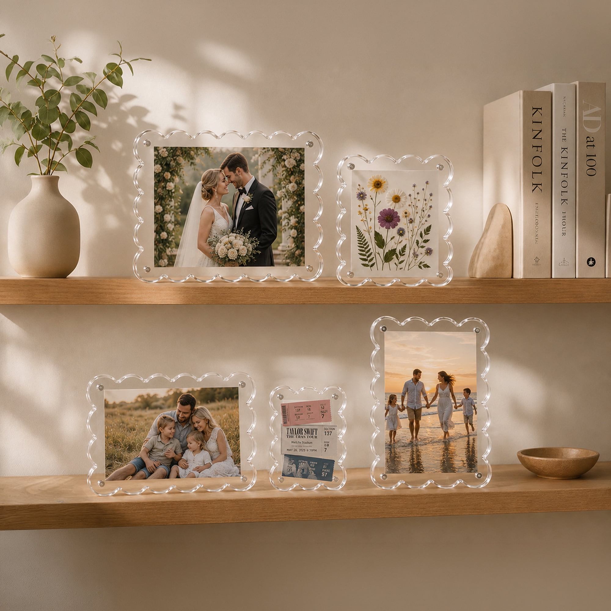 Snap Acrylic Block Frame 5x7 Scalloped Photo Holder