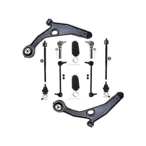 Front Control Arm Ball Joint Tie Rod End and Sway Bar Link Kit - 12-Piece - Compatible with 2009 - 2015 Dodge Journey 2010 2011 2012 2013 2014